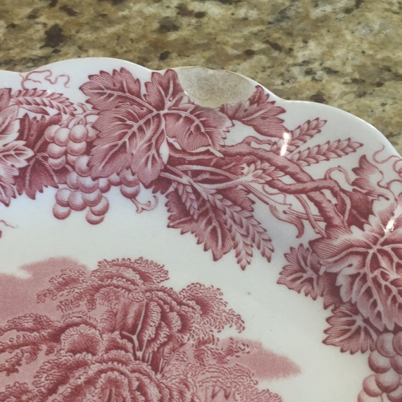 Booth’s British Scenery Vintage Plate A8024 Pink Vines Sheep & English Cottage - Picture 9 of 10